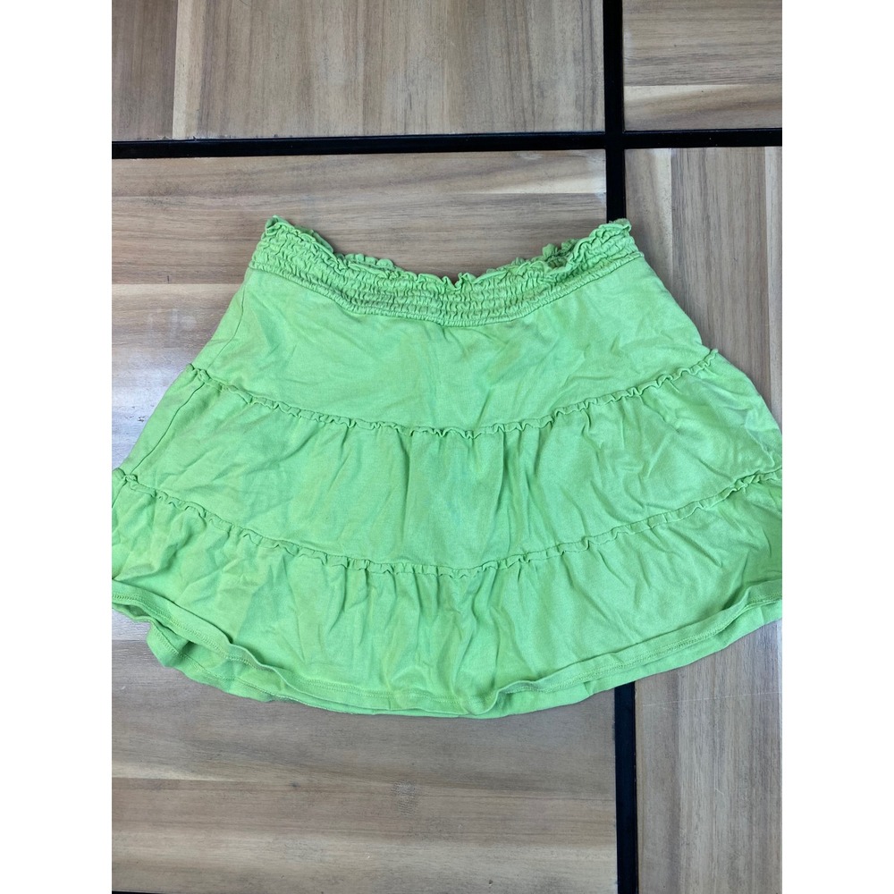 Limited Too Girls Green Tiered Skirt Size‎ 12 Smocked Waist Casual Cute